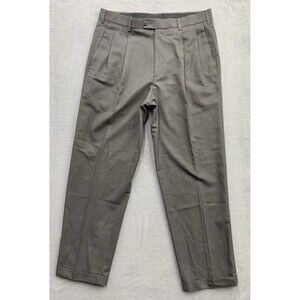 Axist Essentials Pants Mens 34X32 Gray Black Pleated Houndstooth Ankle Cuffed